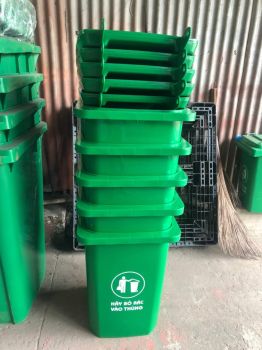 Thùng Rác 120L Màu Xanh